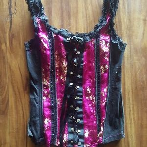 Tripp purple/ Asian print corset top